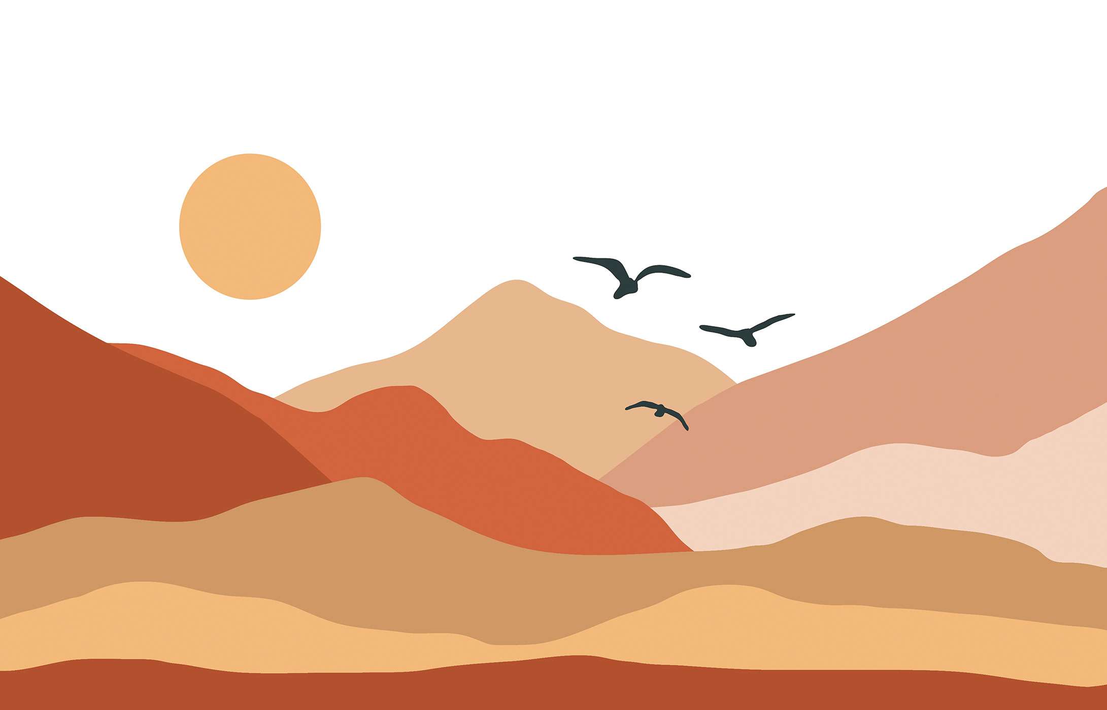 illustration graphique Paysage de dunes