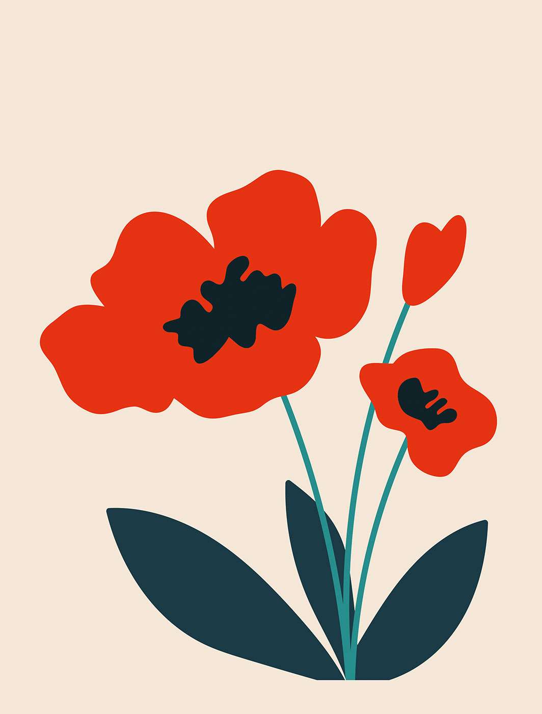 Fleurs rouges - illustration graphique